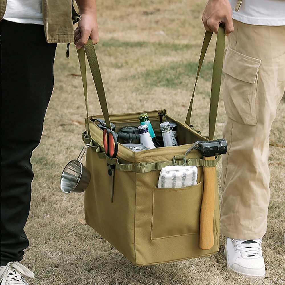 

Складная Сумка для кемпинга, портативная дорожная сумка для хранения, женская сумка для переноски посуды для подледной рыбалки, пешего тури...