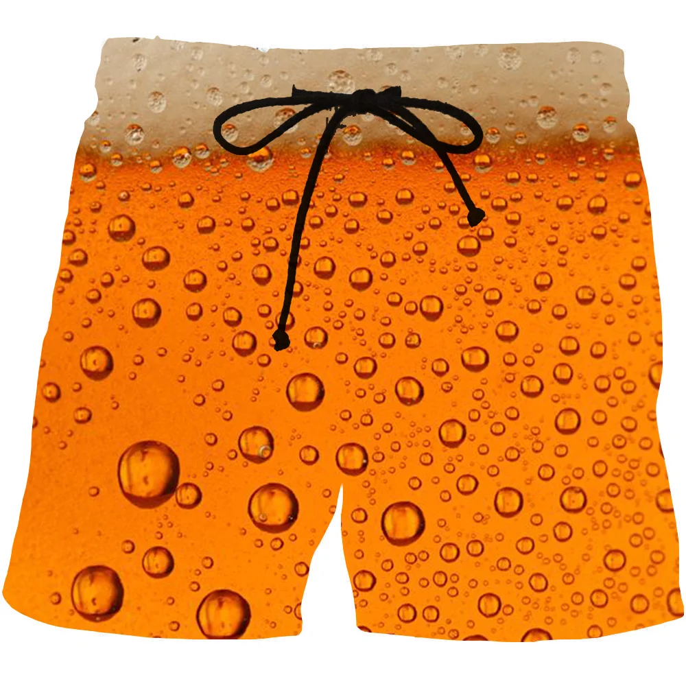 Anime Beer shorts 3d Print Men's Beach Shorts Casual Shorts Boardshorts Summer Swimming Shorts/trunks Obesity shorts streetwear