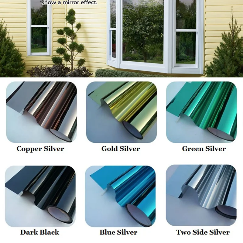 

Length 2/3/4 Meter Mirror Window Film Insulation Solar Stickers UV Reflective One Way Window Tint Privacy Decoration For Glass
