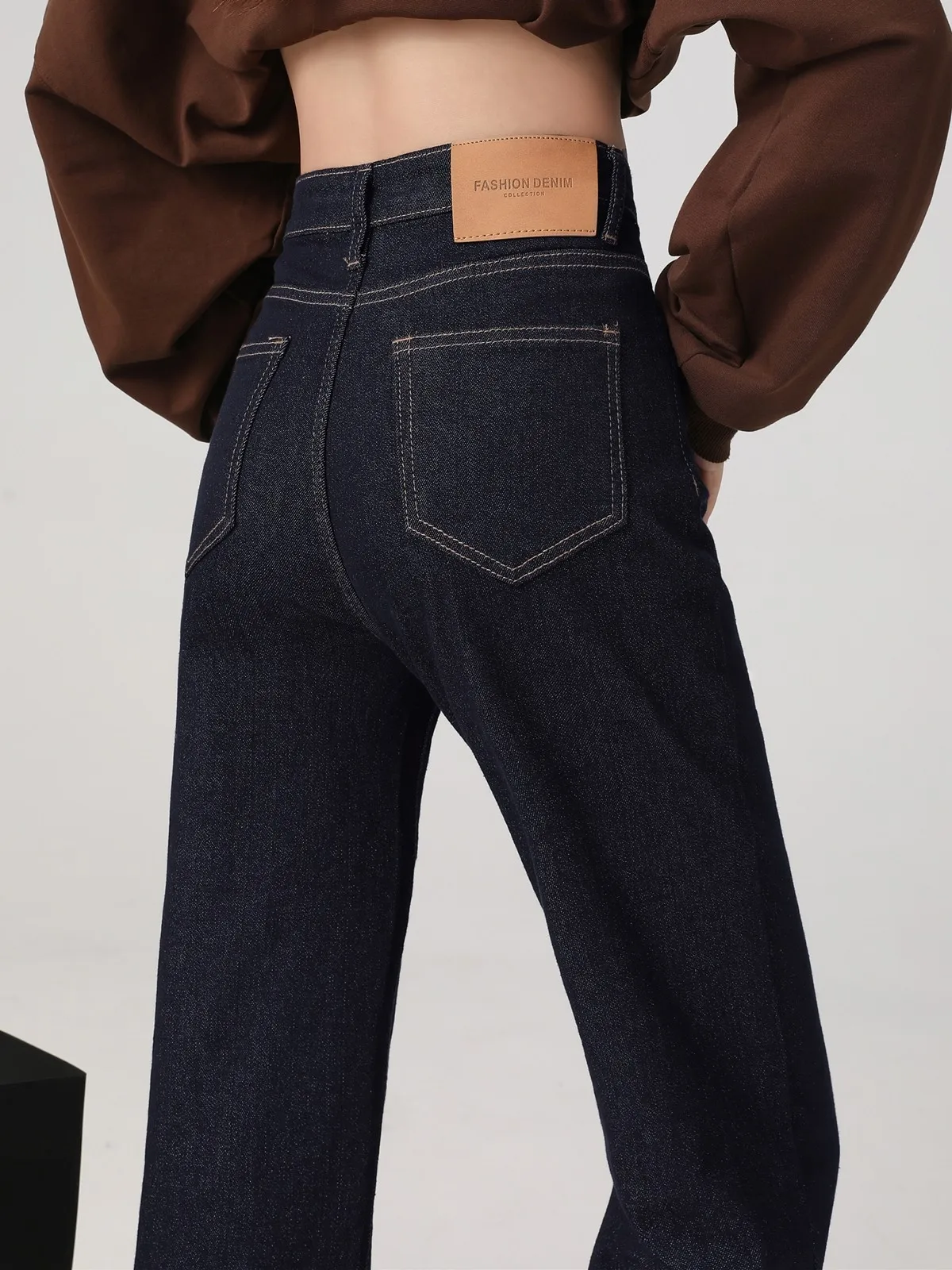 ZHISILAO толстые теплые джинсы женские винтажные хлопковые эластичные меховые