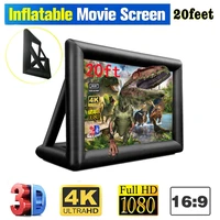 8ft 10ft 20ft inflatable outdoor projector movies screen with quiet fan display area home cinema for camping parties