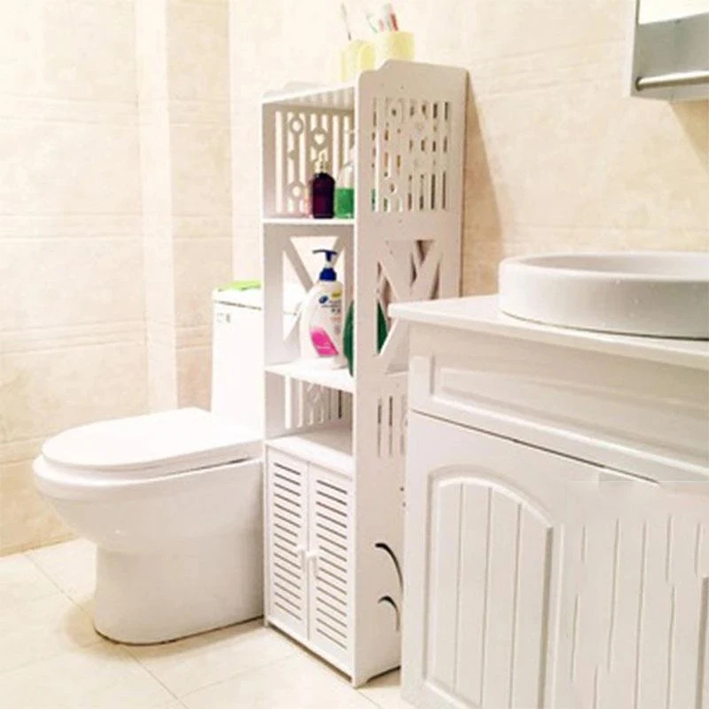 

512-80 / 512-90 Floor Type Multifunctional Tissue Storage Rack Toilet Vanity Side Cabinet Waterproof Bathroom Storage Cabinet