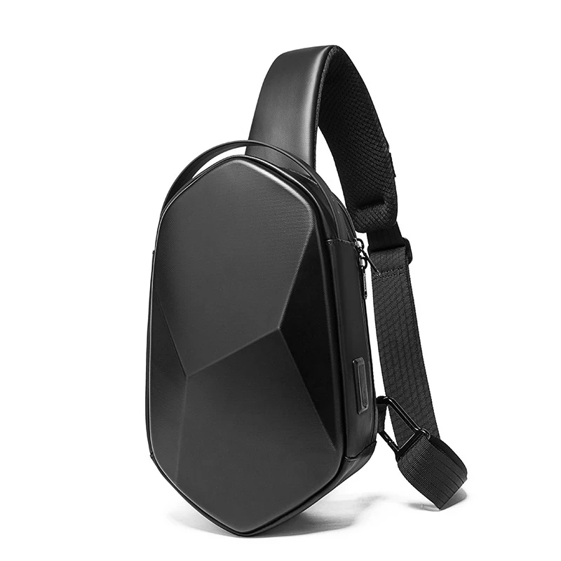 

Men Crossbody Bags Multifunctional Waterproof Anti-stain USB Charging Short Trip Chest Men Bag Hard Shell Design Fashion Pack