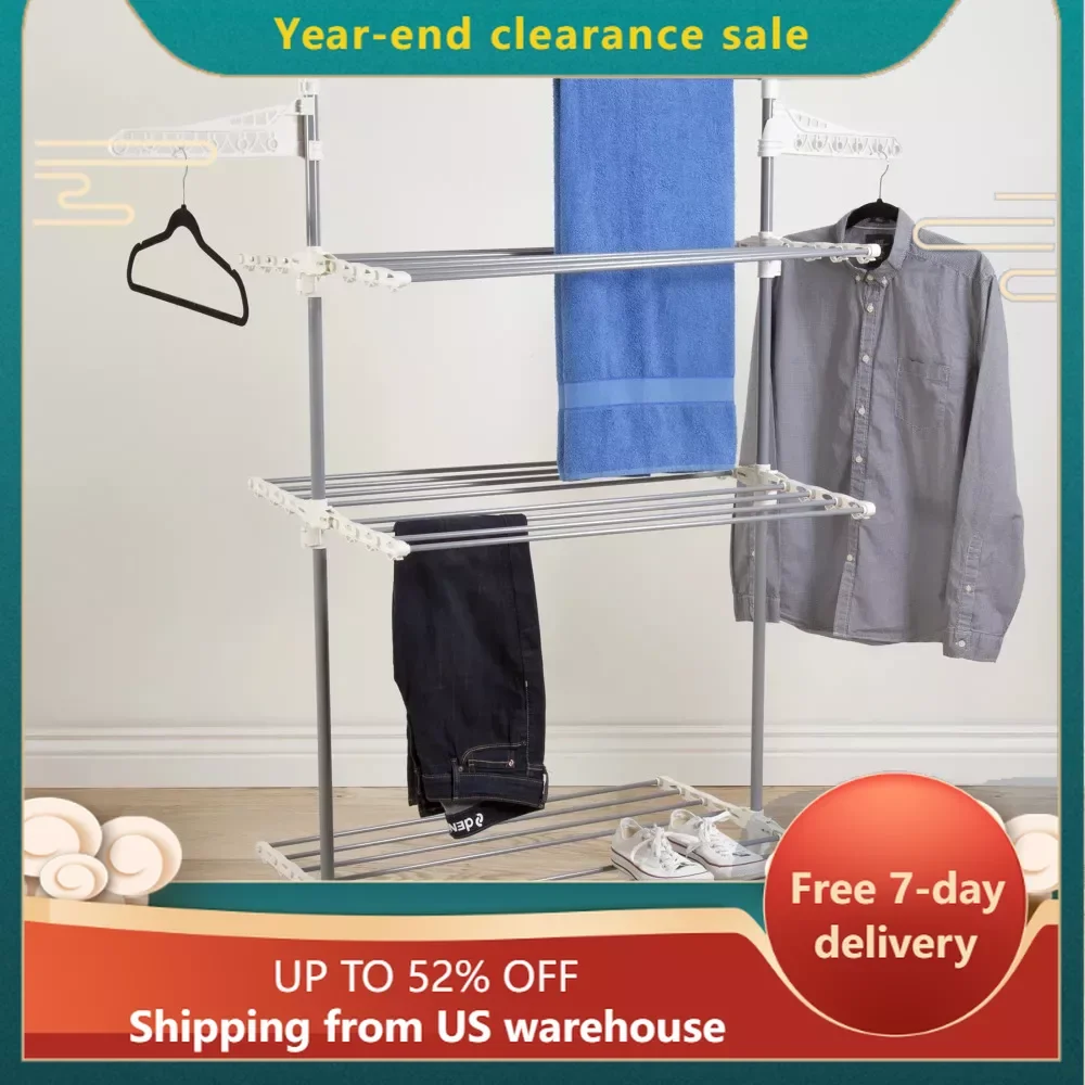 

Drying for Clothes Durable Stainless Steel and Plastic Clothes Drying Rack Gray and White Free Shipping Folding Clothesline Home