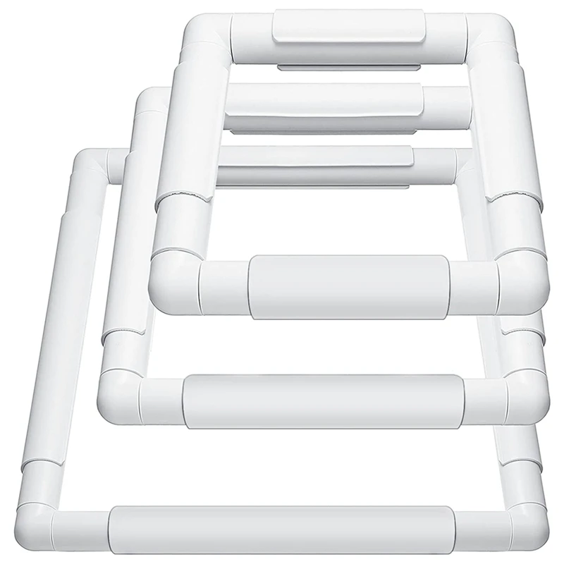 

BEAU-Square Embroidery Hoop Frames White Rectangular Hoop Embroidery Snap Frame DIY Sewing Tools For Quilting Silk-Painting