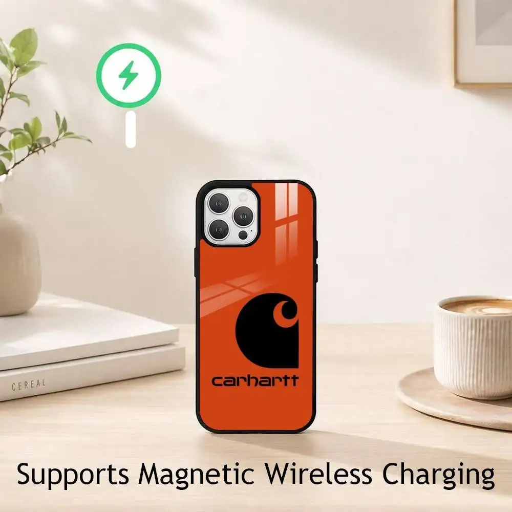 Фото Модный чехол для телефона с логотипом C-Carhartt для iPhone 17, 16, 15, 14, 13, 12, 11 Plus, Pro с поддержкой магнитной беспроводной зарядки №3