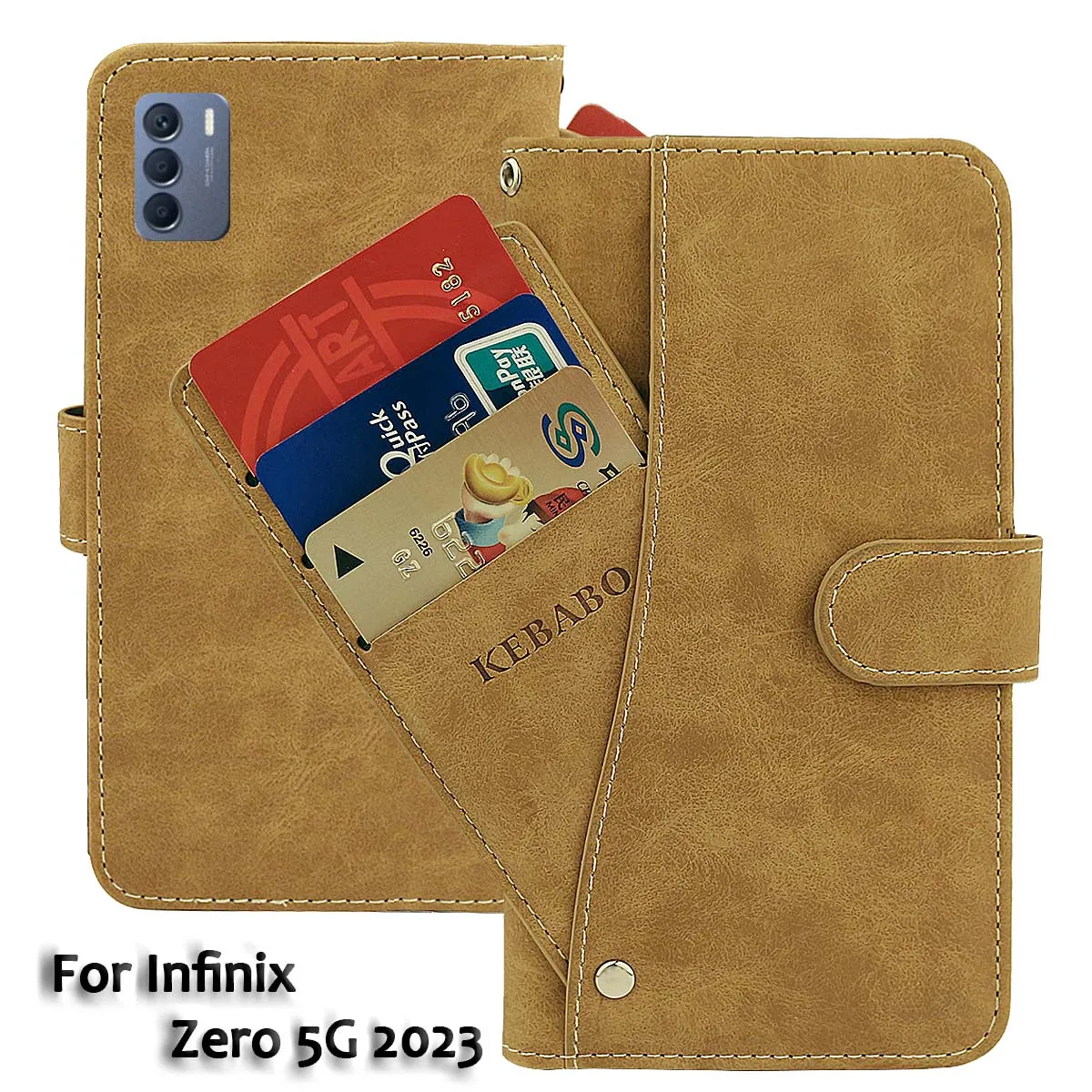 

Vintage Leather Wallet Infinix Zero 5G 2023 Case 6.78" Flip Luxury Card Slots Cover Magnet Phone Protective Cases Bags