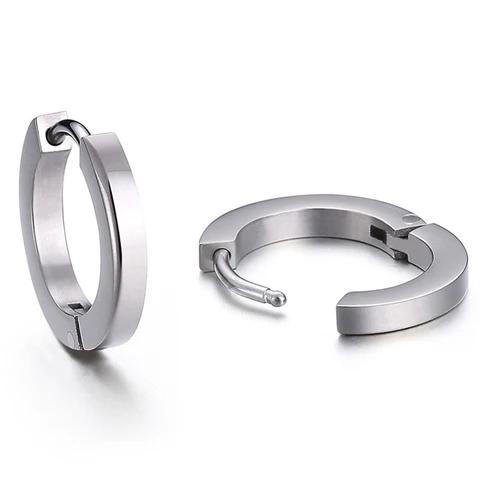 Серьги-кольца из чистого титана, для чувствительных мужчин и женщин
