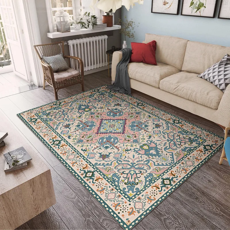 

Bohemian Style Retro Luxury Carpet Non-slip Printing Floor Rug for Living Room Coffee Table Room Bedroom Decoration Mat