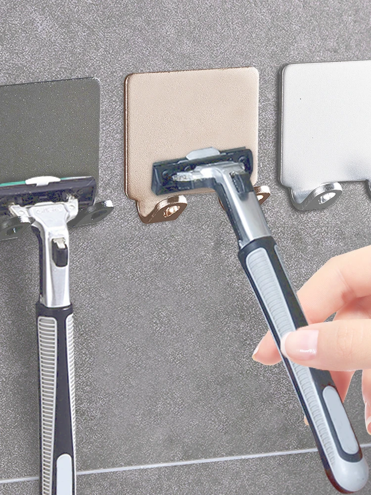 

2/3PCS Punch Free Shaving Razor Holder Men Shaving Shaver Storage Hook Wall Shelf Bathroom Razor Rack Wall Kitchen Accessories