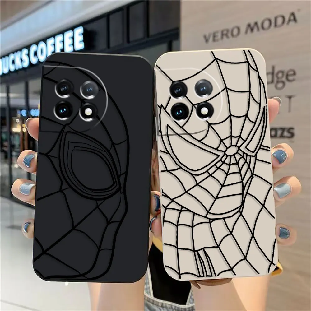 

Case For Oneplus 11 10 9 9R 9RT 8 8T 7 7T ACE 2 2V NORD CE 2 Lite Pro Case Cover Funda Cqoue Shell Marvel Spider-Man Black Line