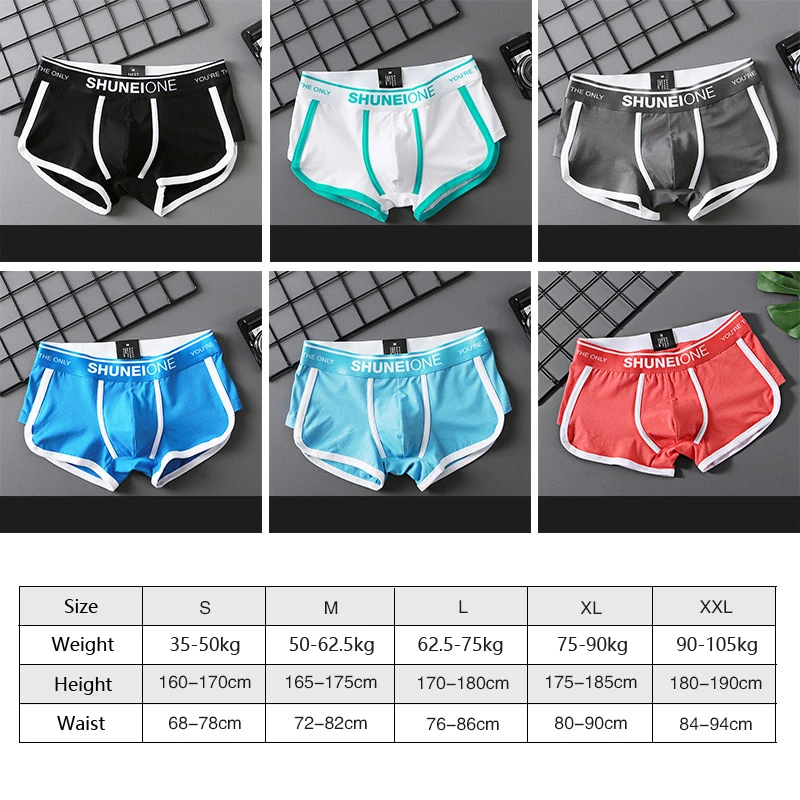 4 pcs/lot  Cotton Boxer Men Underwear Bermuda Ropa Interior Hombre Mens Boxers Cuecas Masculinas Man Calzoncillos S-XXL