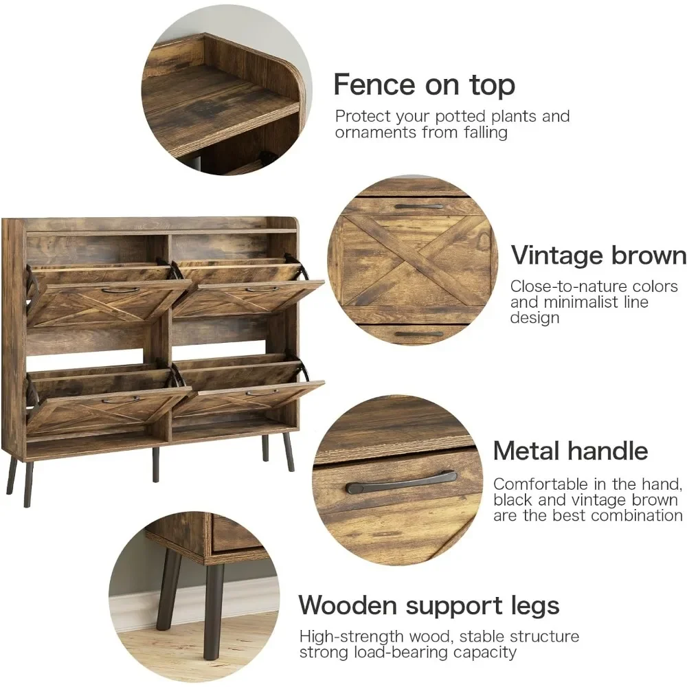 Большой глубина для обуви с 4 прямыми кроссовками подставкой из металла