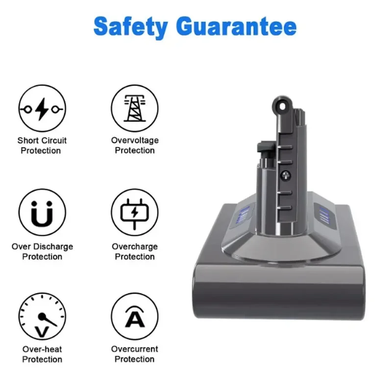 Аккумулятор для пылесоса Dyson V6 V7 V8 V10 6000 мАч перезаряжаемая батарея SV10 SV11 SV12 SV09 DC58