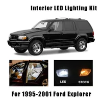 14 Bulbs White Interior LED Car Light Kit Fit For  Ford Explorer Map Dome Glove Box License Plate Lamp Read lights Mileage light