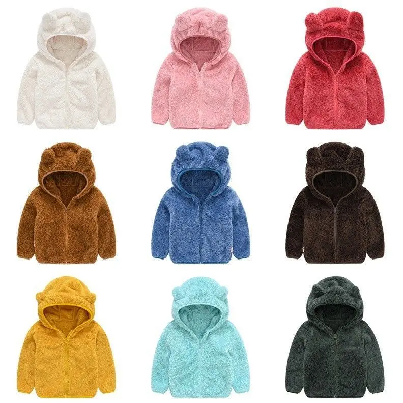

Children's Clothing 2023 New Simple Solid Color Boys Girls Sweater Hoodie Coat for 1-5 Years Old Babies Woollen Sweatshirts Gift