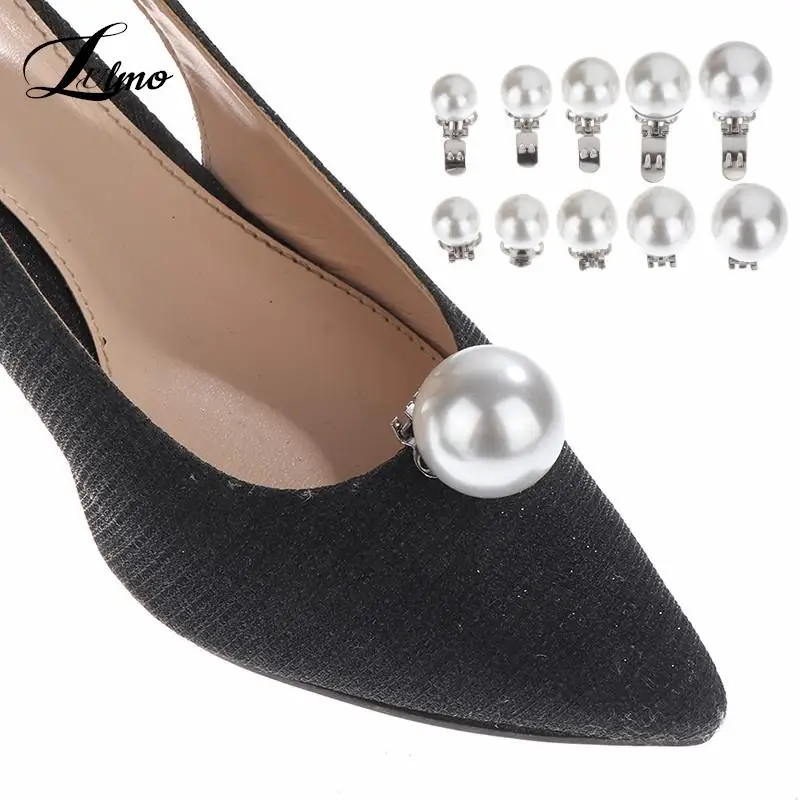 

1pcs Pearl High Heel Shoe Clip Women Bride Wedding Shoe Decorations Shiny Decorative Clips Square Clamp Charm Buckle