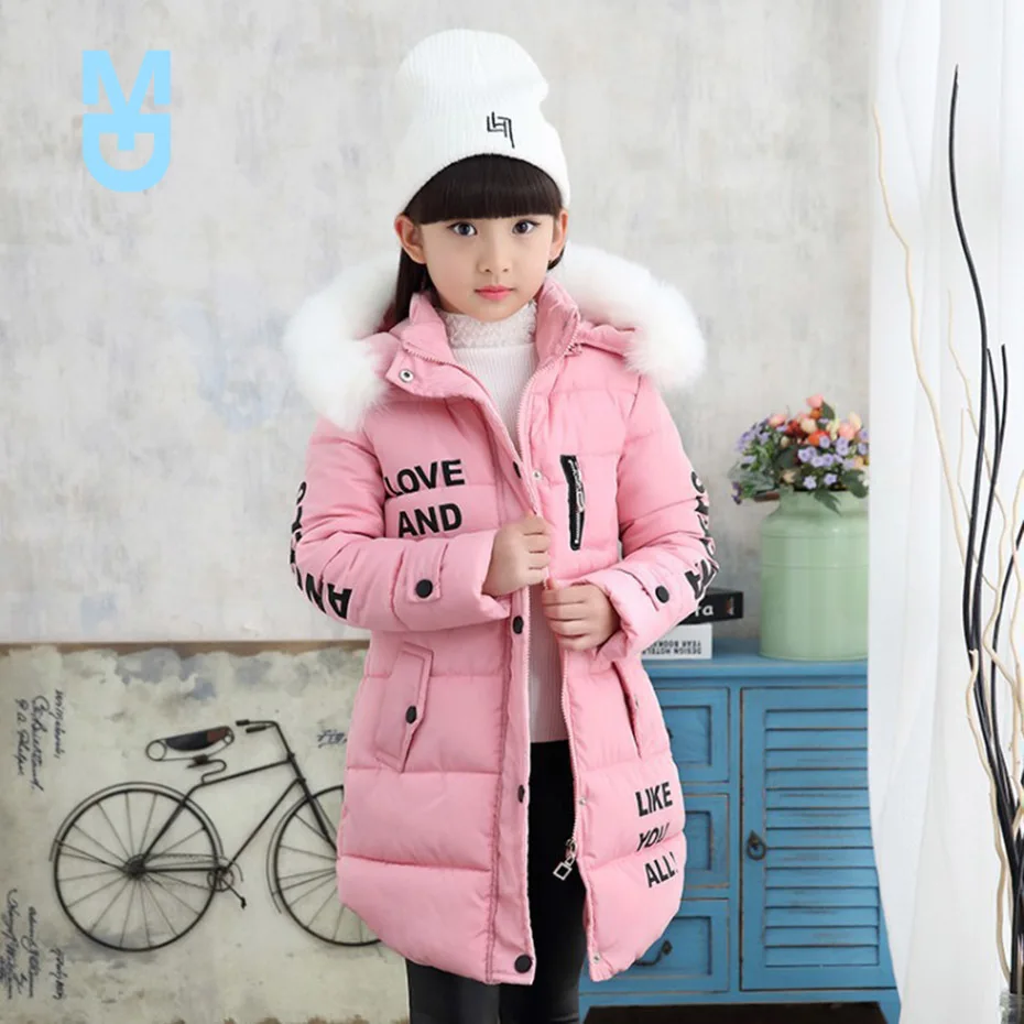 

New Winter Baby Down Coat Child Outerwear Overcoat Girls Parkas Teenager Windbreaker Girls Jackets Kids Winter Clothes 6-12Y