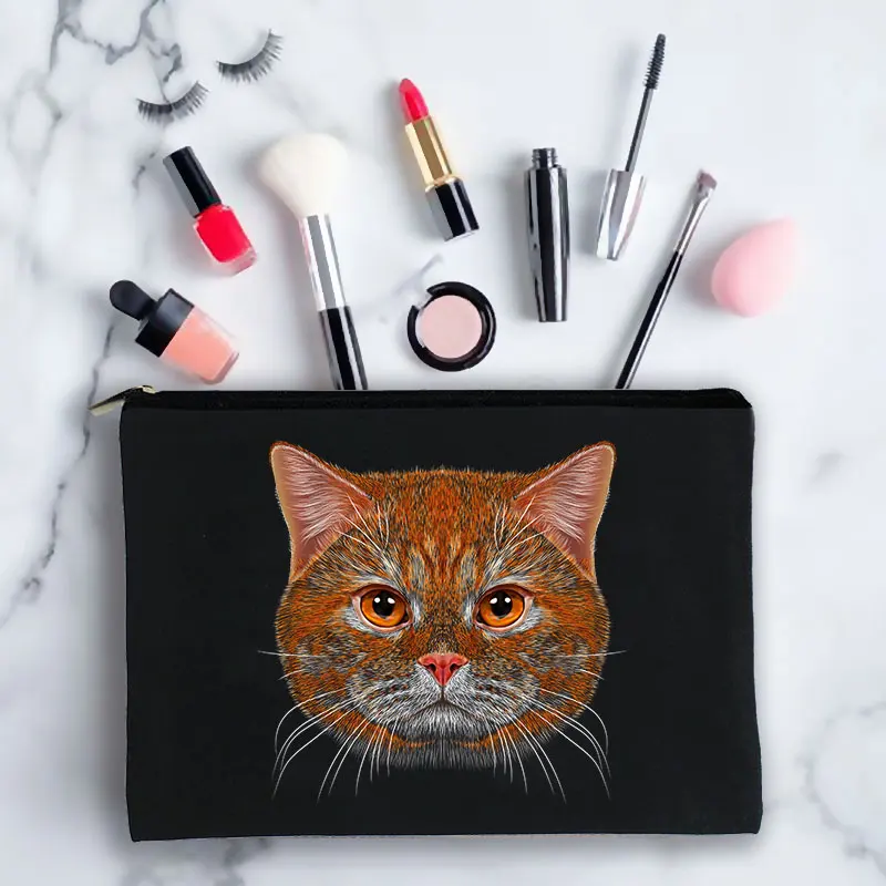 

2022 Роскошные косметички Kawaii с принтом кота, косметичка, сумки для макияжа, женские дорожные сумки для подружки невесты, женские портативные ...