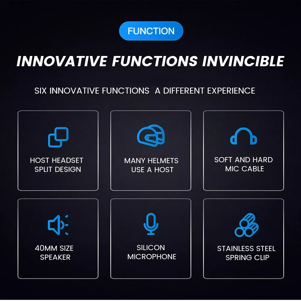 

2023 The latest X6 helmet headset Motorbike BT Interphone Motorcycle Bluetooth Helmet Intercom Stereo Headset for Cell Phone 2 r