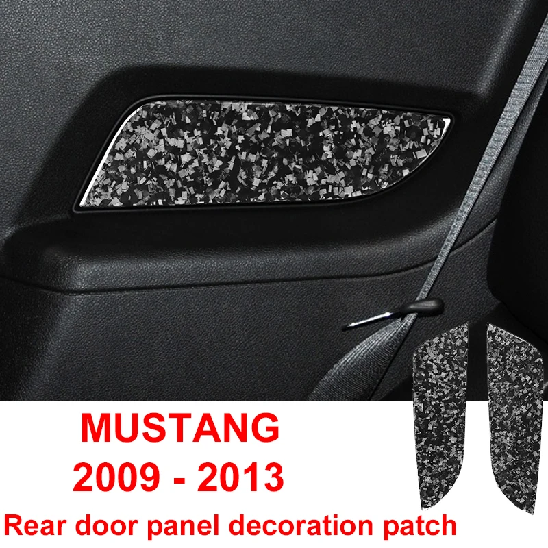 

Carbon Fibler Rear Door Panel Decoration Patch Car Stickers For Ford Mustang 2009 - 2013 Forged Pattern Interior Accessoy