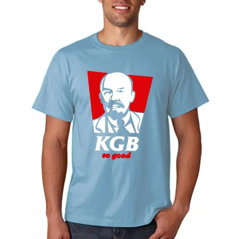 

Аутентичная Мужская футболка KGB Lenin, коммунистические советские футболки, модная одежда с революцией СССР, Новая Модная хлопковая футболка