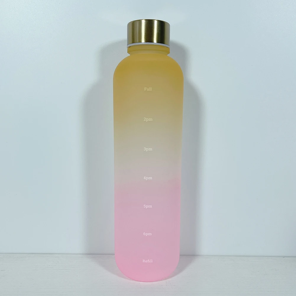 Бутылка для воды с большой емкостью 1000 мл защитой от отскоков маркером времени