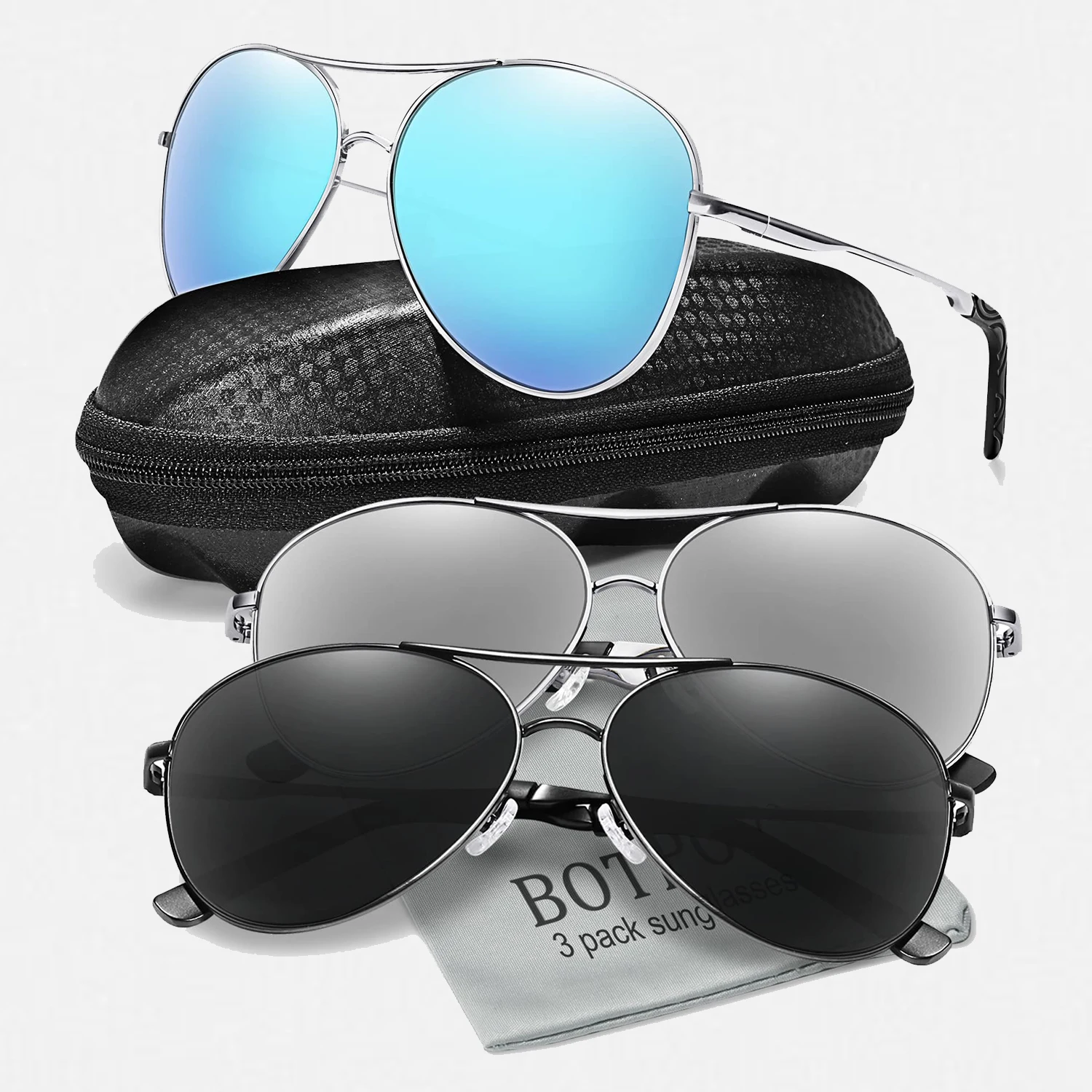 Солнцезащитные очки для мужчин и женщин UV-400 винтажные авиаторы чёрные вождения