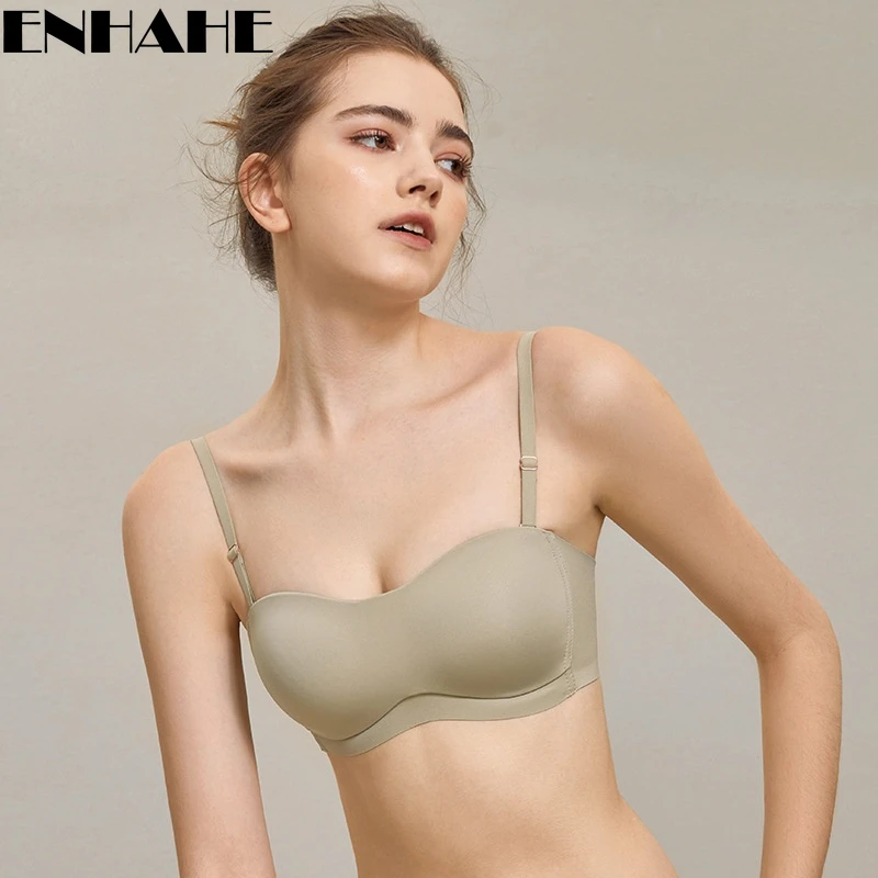 

Female Underwear Non-slip Push Up Top Support One Piece Tube Top Detachable Backless Bra for Women