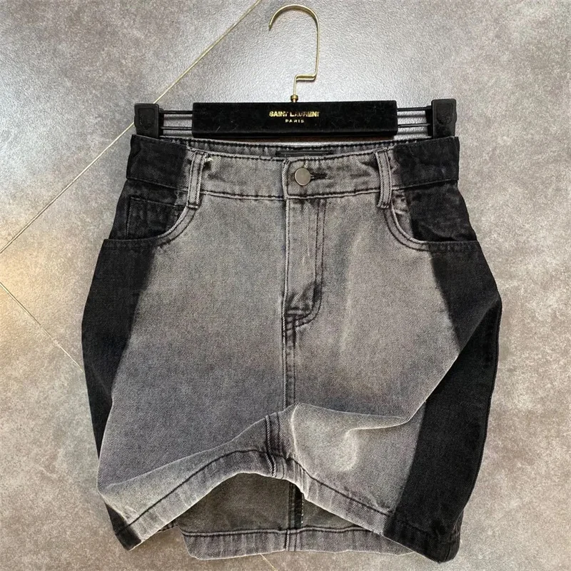 

Plus Size Fashion Summer Women Denim Skirts Female Casual A-Line High Wais All-Match Mini Skirt Streetwear Big Size Chloting