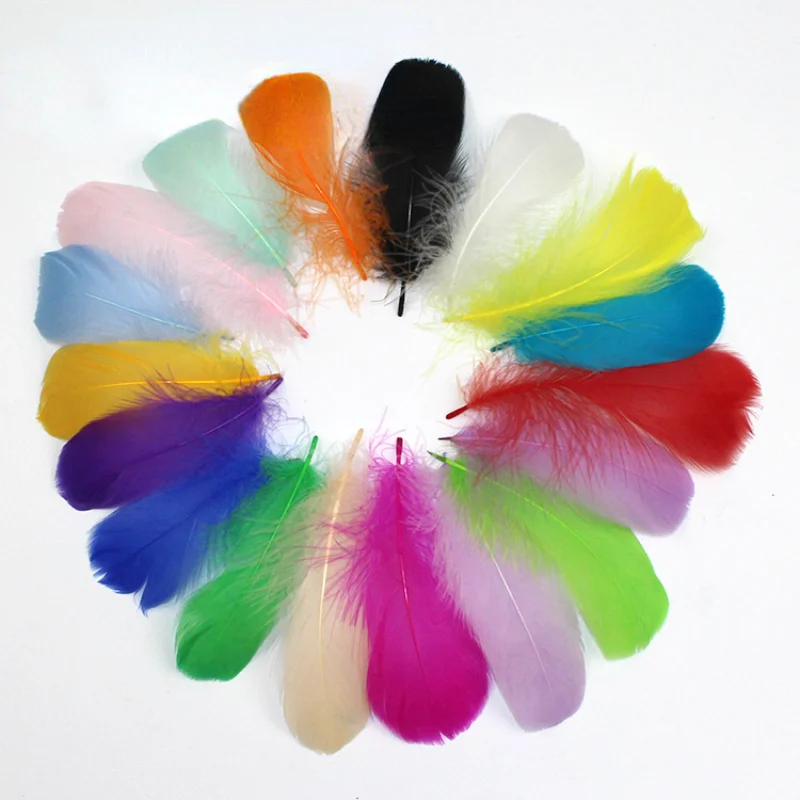 100 Pieces/pack Color Goose Feather & Fur Tote Dresses Feathers Sewing Carnival Accessories Pens Plumes Party Decoration Skirts