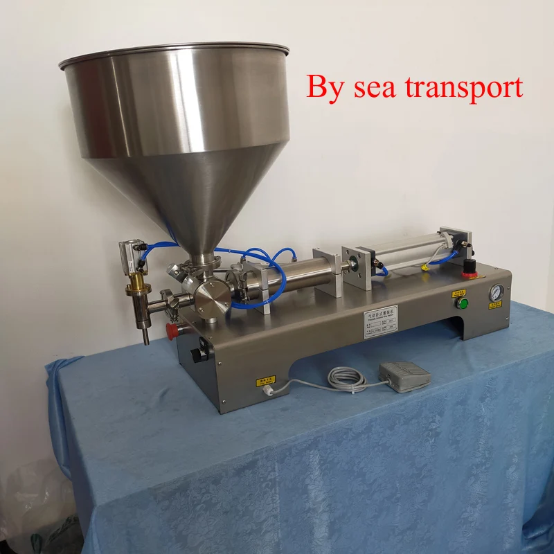 

Горизонтальная пневматическая машина PBOBP для розлива пасты, арахисовое масло, косметический крем, томатный шоколад, Одна Головка, поршневой наполнитель