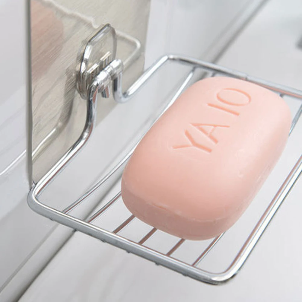 

Wall Mounted Soap Dish Punch-Free Drawer Draining Holder Kitchen Stainless Steel Storage Box Bathroom Organizer Rack Shelves
