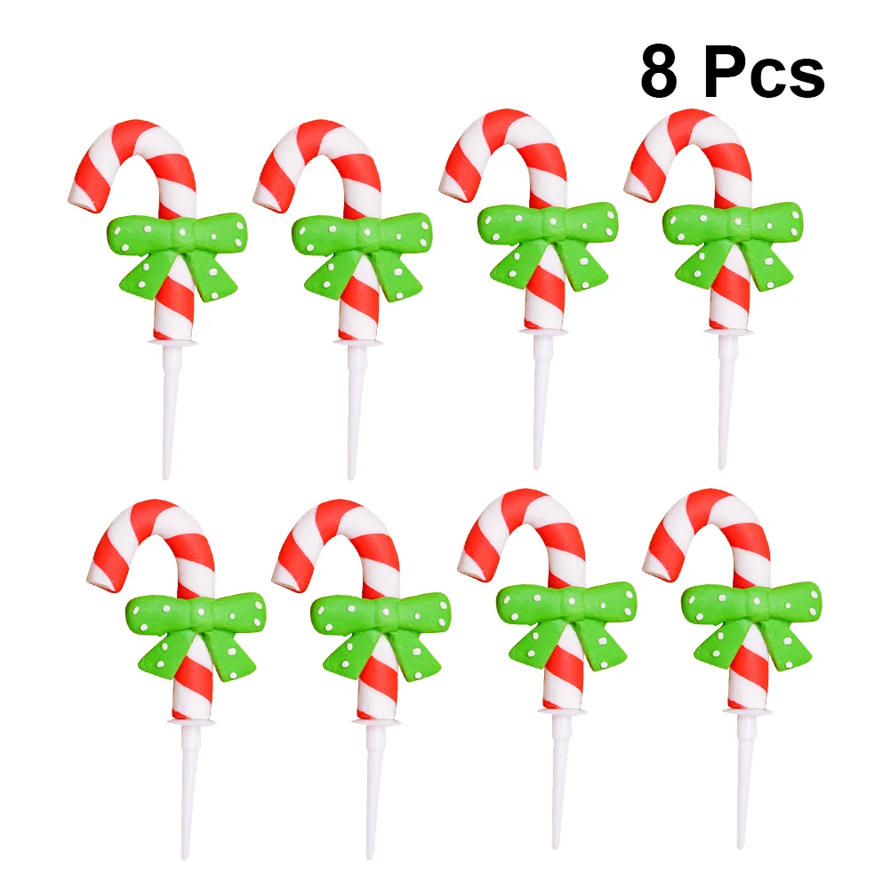 

8 PCS Christmas Tree Topper Toppers Cupckae Three-dimensional Cake Decor Ornaments
