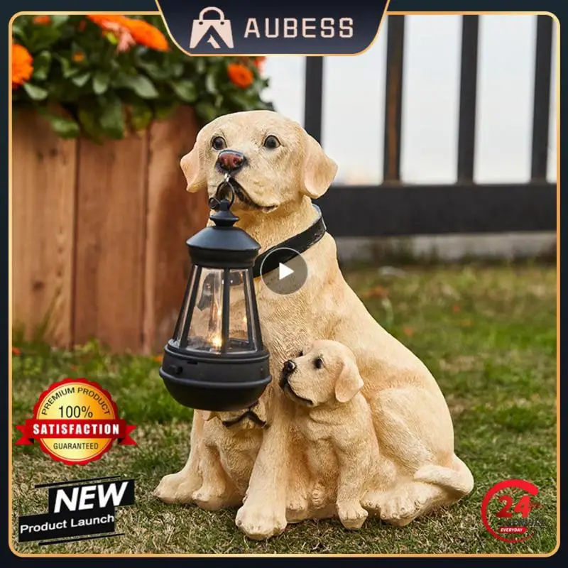 

Solar Lantern Realistic Waterproof Led Lawn Light Puppy Ornaments Free Disassembly Windproof Wind Lamp Durable Garden Decor Lamp