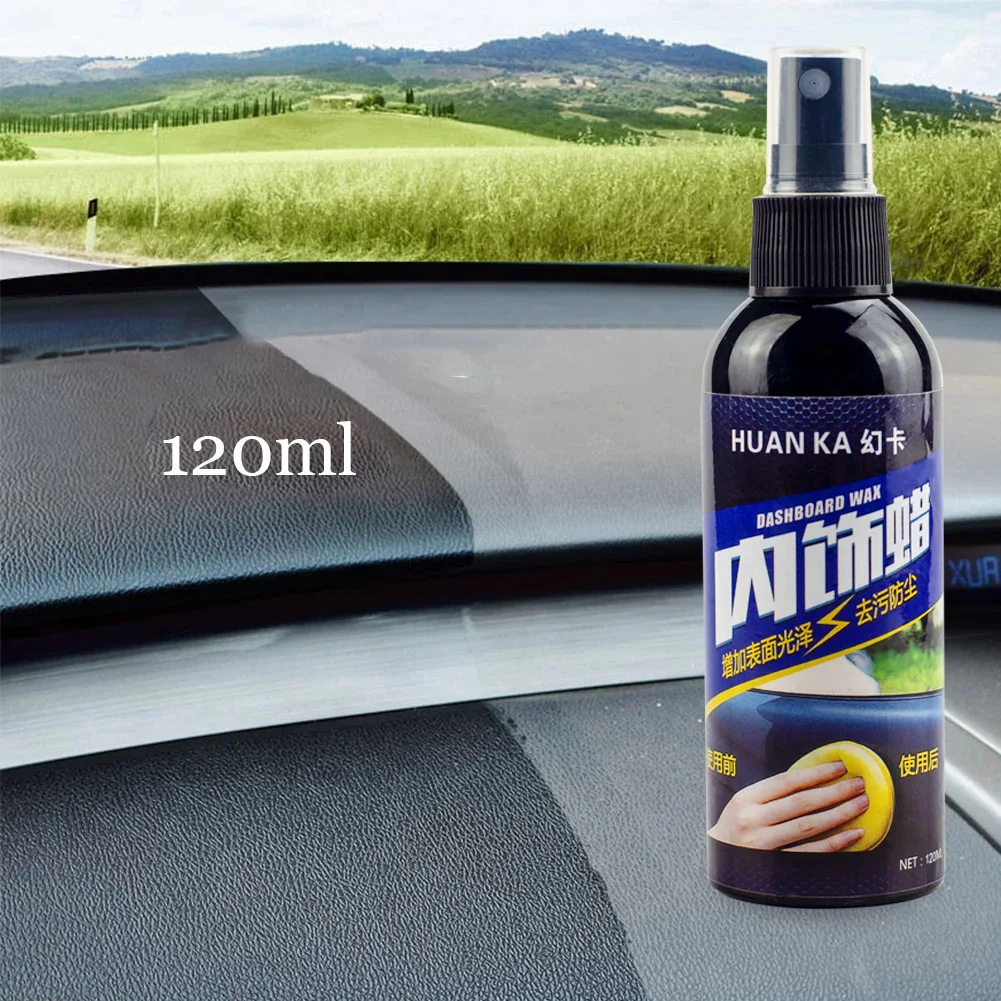 

120ml Car Interior Wax Tire Polishing Wax Plastic Leather Polishing Paint Care Liquid Multifunction Car Maintainance Clean Agent