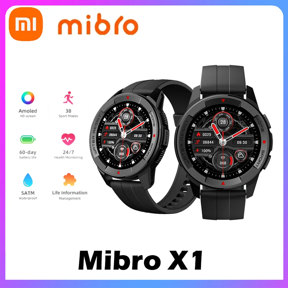 

Xiaomi Mibro X1 Smart Watch 5ATM Waterproof Smartwatch Men Women Android IOS Fitness Sport Watch Heart Rate Monitor Blood Oxygen