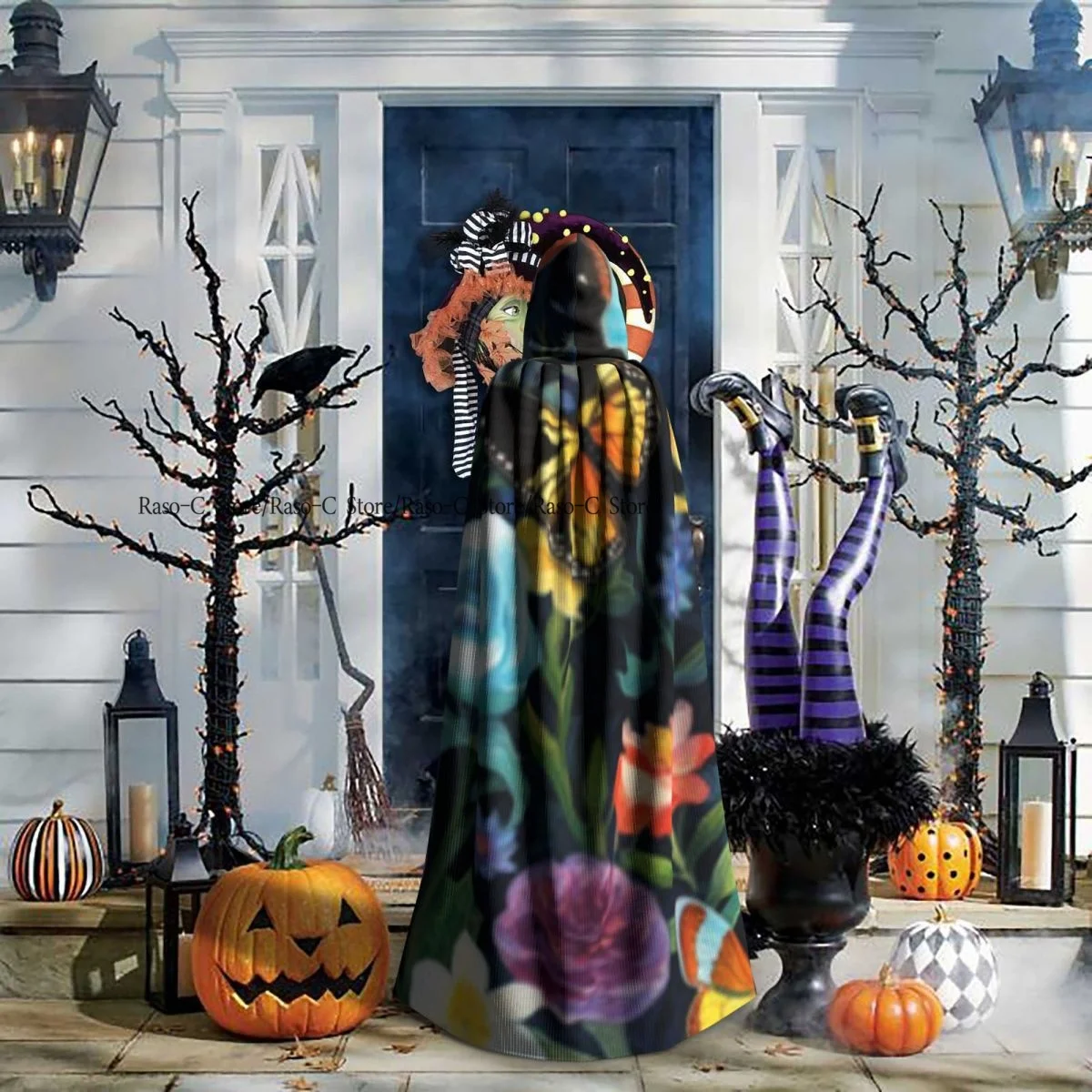 Фотофон с капюшоном и цветочным рисунком бабочек