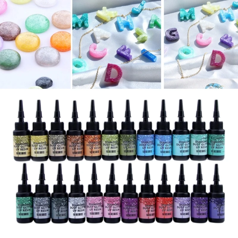 

24-color UV Diamonds Glitter Color Drop Jewelry Diy Color UV Curing