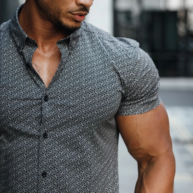 2022 summer new oversized T-shirt men's short-sleeved stand-up collar 3D digital printing shirt Youth Party Social Flower Shirt