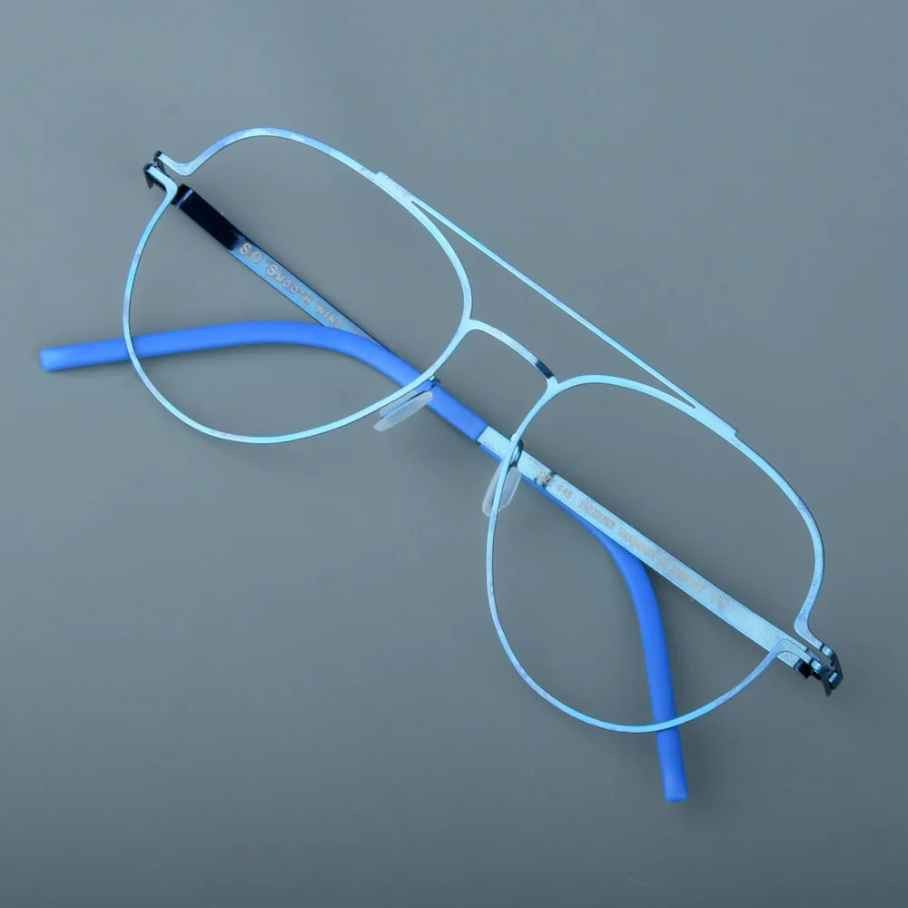 Немецкая брендовая двойная голубая оправа для очков ручной работы без винтов