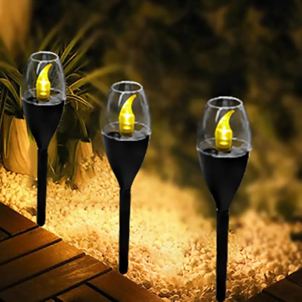 

Solar LED Wine Glass Light Flame Effect LED Stake Lights Garden Waterproof Lamps Outdoor R4D1