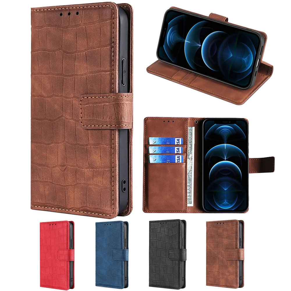 Чехол-книжка для телефона с крокодиловым рисунком Sharp Aquos R9 R8 Pro R7 R6 V6 Plus