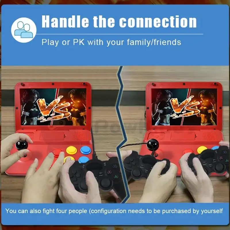 Powkiddy A13 игровая консоль 10-дюймовый большой экран съемный джойстик HD выход мини