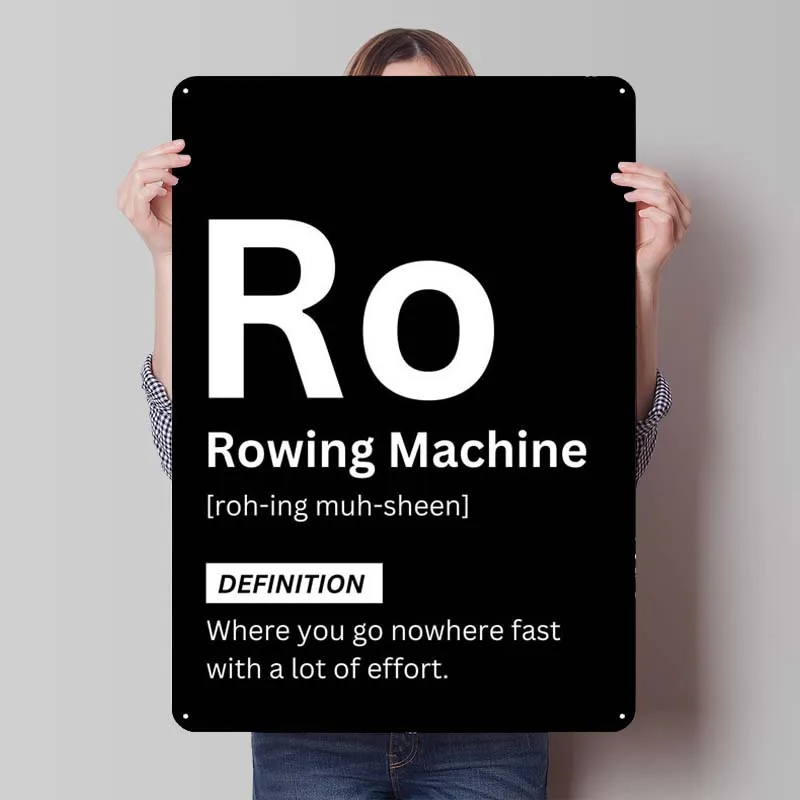 Гребной тренажер разрешение текстовое искусство металлический знак плакат