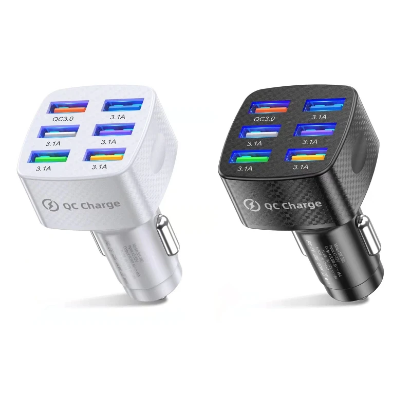 

Car 6 USB Port Mobile Phone GPS Charging Adapter QC3.0 for Android/iOS Devices Power Adapter