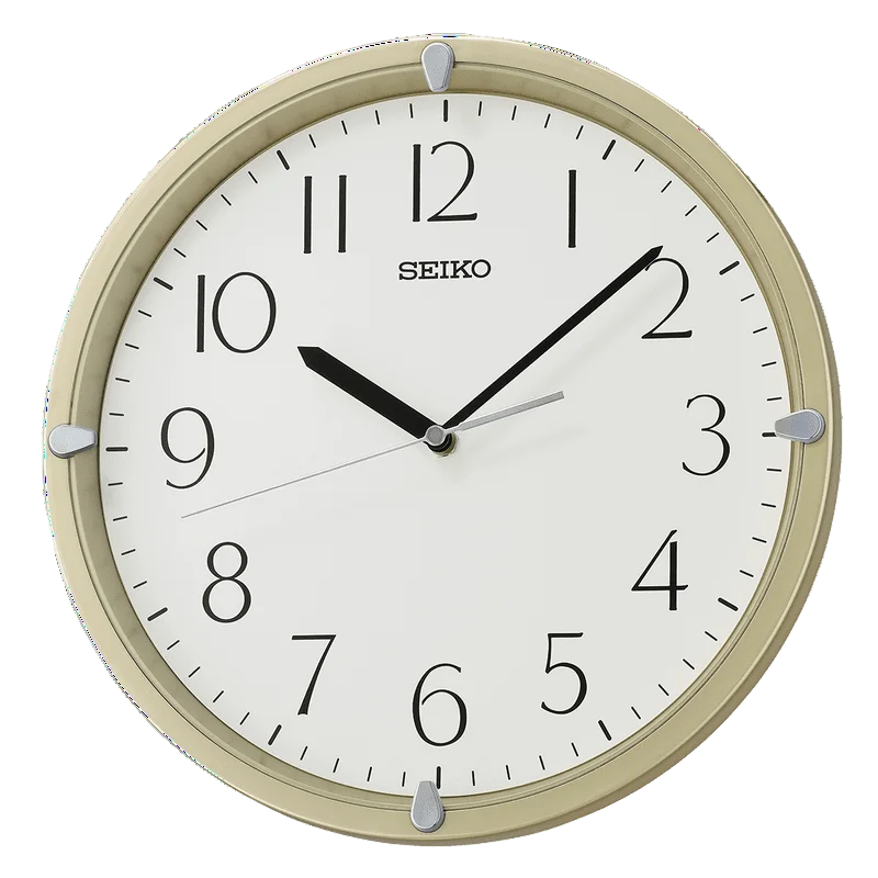

Kuota Round Wall Clock, Golden Color Frame, Analog, Quartz, Battery Operated, Traditional QHA007GLH