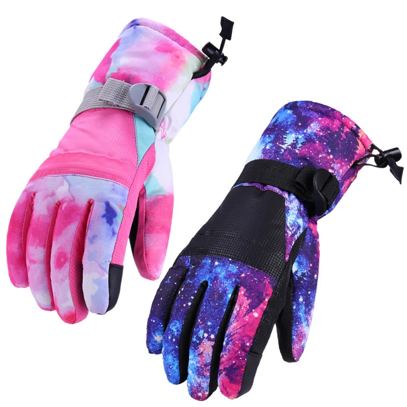 

Heated Sport Female Ski Gloves Winter Women Snow Mittens Warterproof Warm Woman Mountain Glove Outdoor Snowboard Girl Mitten