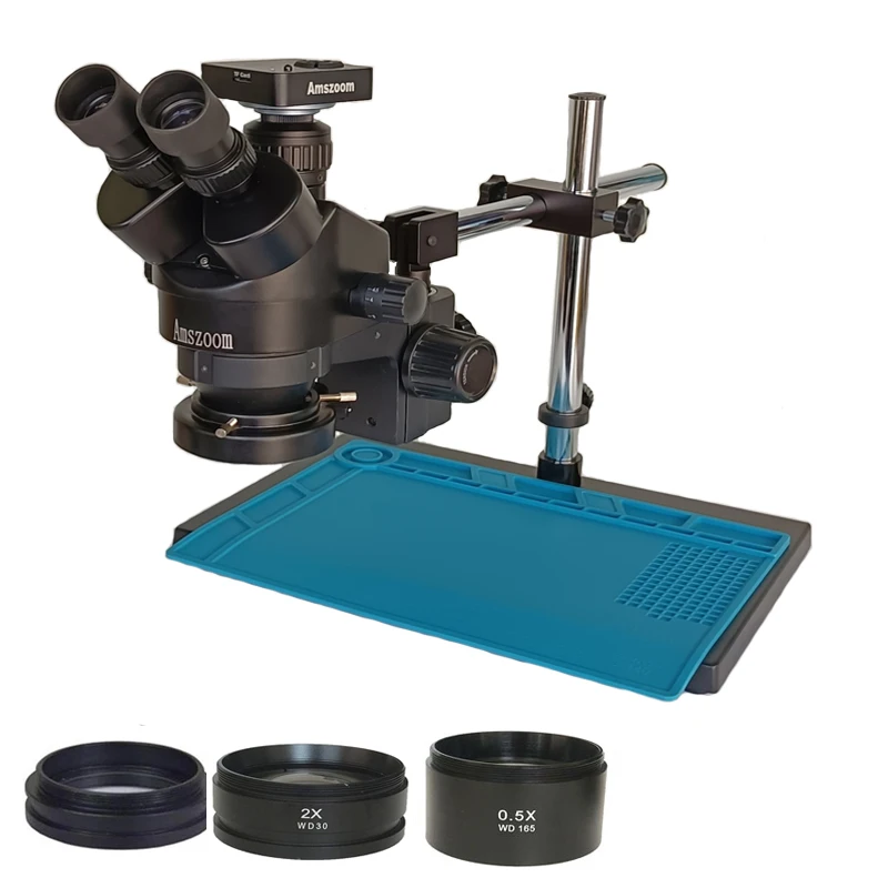 

7X-45X siмультифокальный промышленный Тринокулярный стереомикроскоп, телефон, печатная плата, пайка, 51MP цифровая видеокамера, микроскоп, лабораторный ремонт