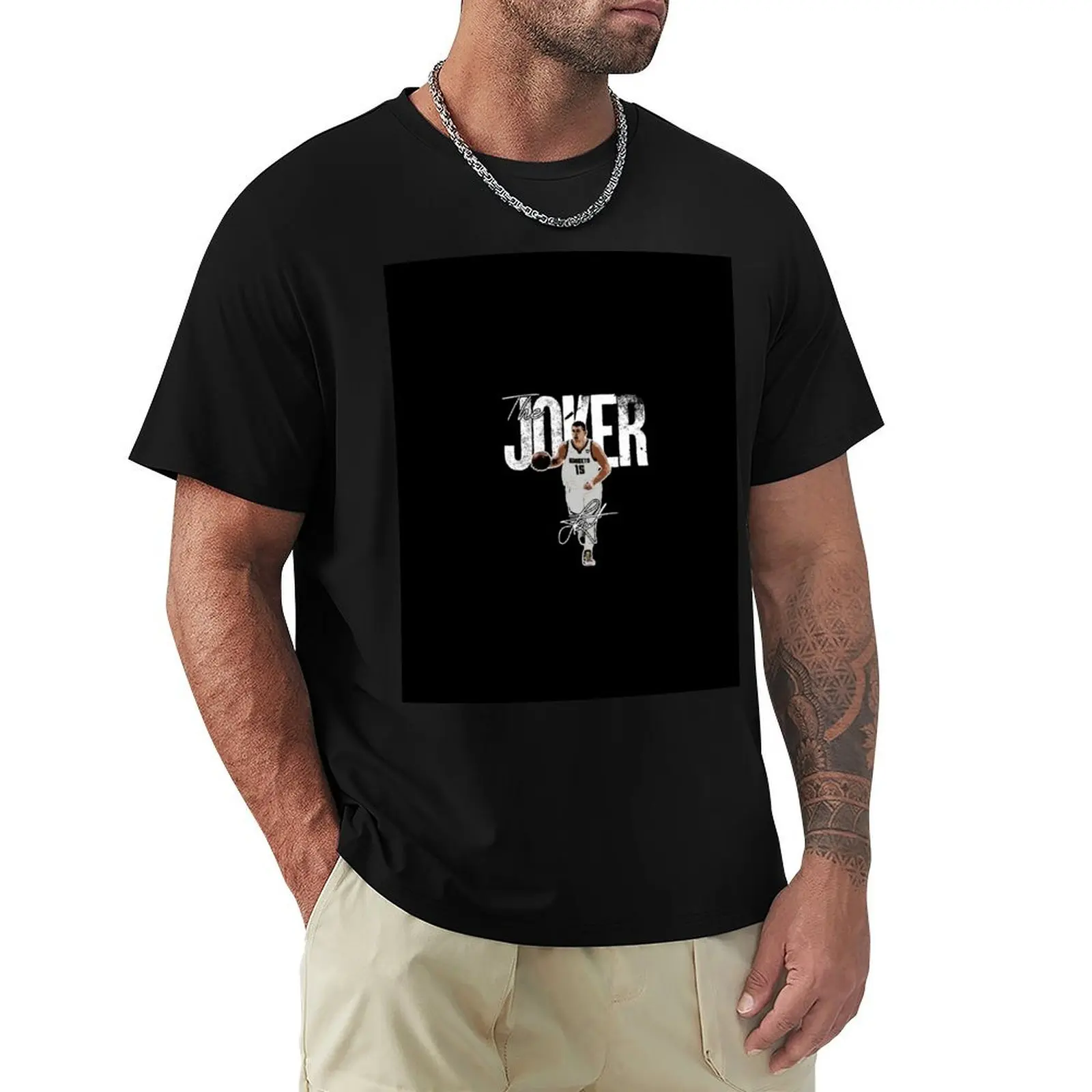 Фото Nikola Jokic The Joker Basketball Denver Signature, винтажная футболка в стиле ретро 80-х 90-х годов Bootleg Rap Un №1